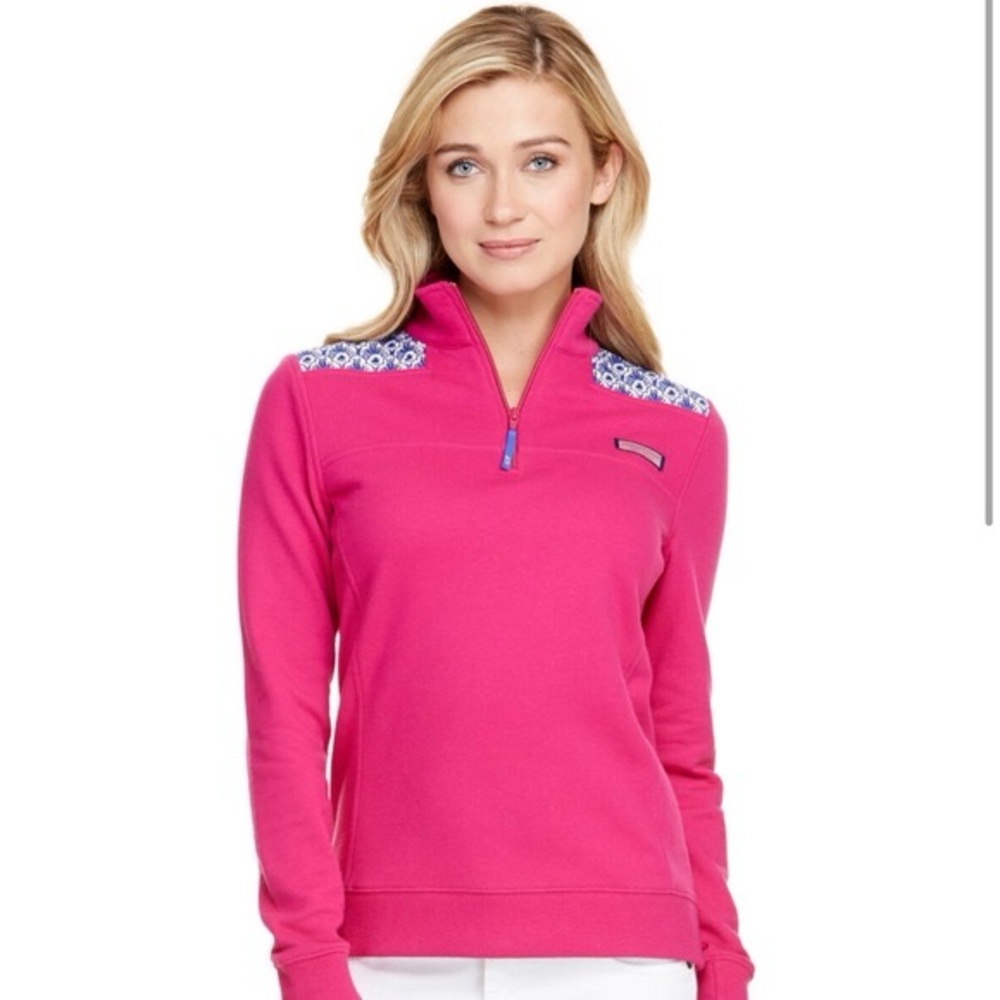 Vineyard Vines pink and blue pattern shep shirt